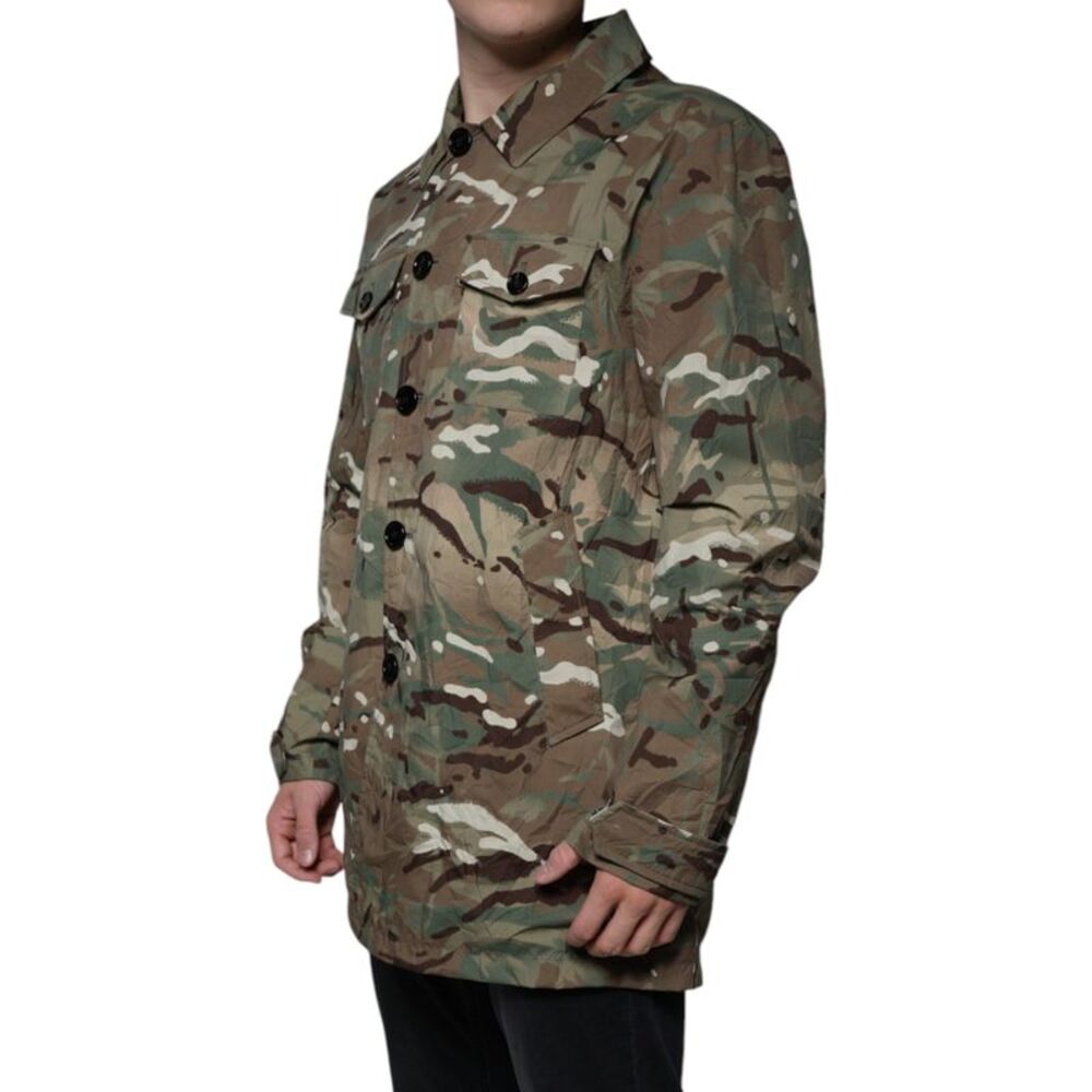 Dolce & Gabbana Multicolor Camouflage Collared Coat Men's Jacket - Picture 2 of 6